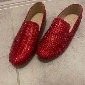 Red  sparkle  dress shoe women size 9